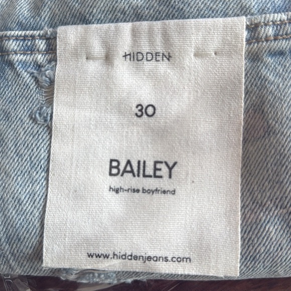 NWT Hidden Size 30” waist high Rise boyfriend straight leg jeans ripped distress - Picture 7 of 7